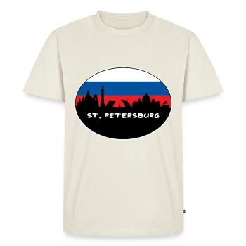 St. Petersburg Russland Flagge Skyline Silhouette Trave - Männer Premium Bio T-Shirt - Naturweiß - Vorne - Nico (187cm)