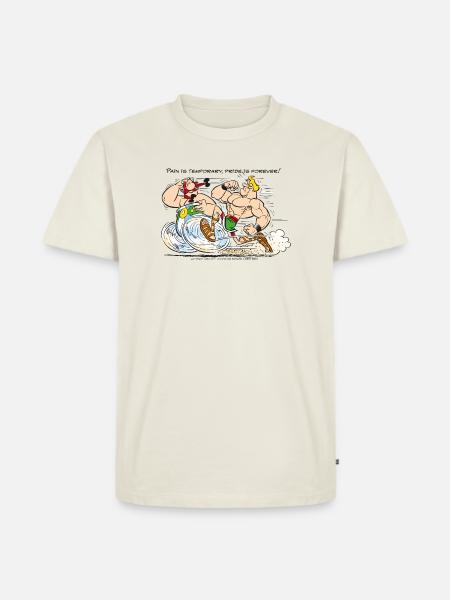 Asterix Pain is temporary - Männer Premium Bio T-Shirt - Naturweiß