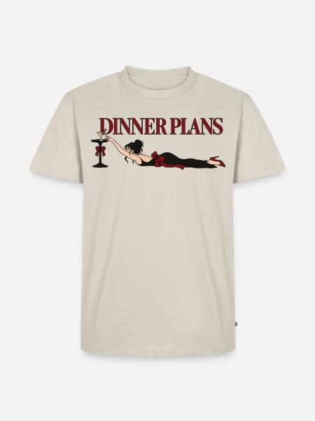 Dinner Plans Martini Girl - Männer Premium Bio T-Shirt - Beige