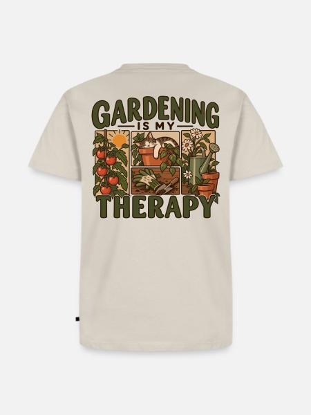 Gardening Is My Therapy - Männer Premium Bio T-Shirt - Beige