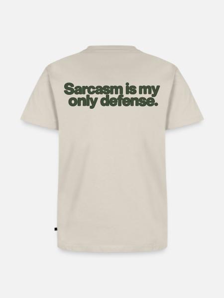 Sarcasm Is My Only Defense - Männer Premium Bio T-Shirt - Beige