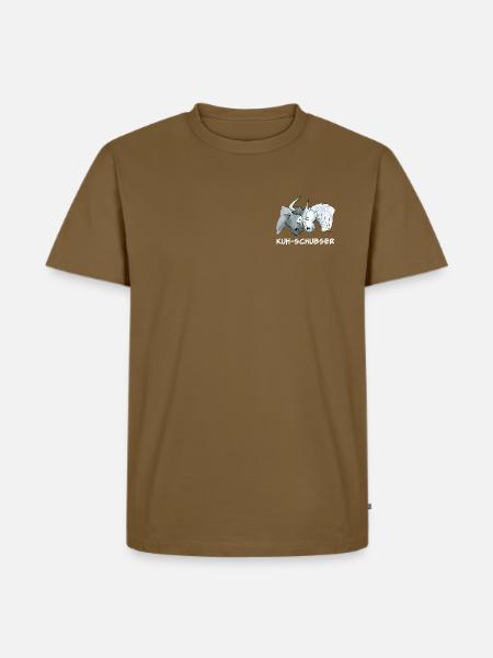 Kuh-Schubser (Working Equitation) - Männer Premium Bio T-Shirt - Nussbraun