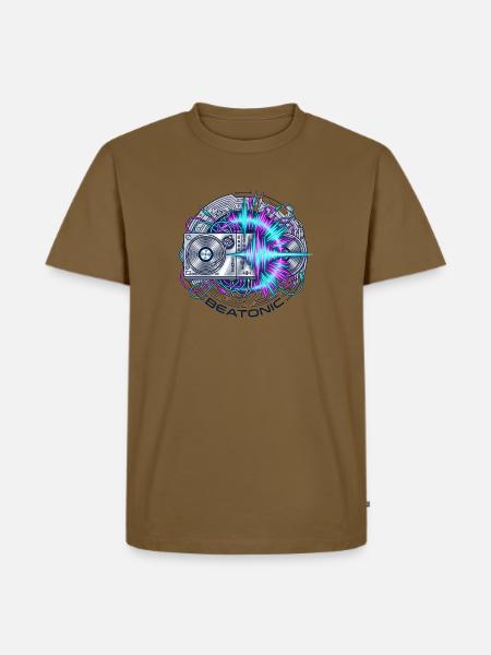 Beatronic Neon DJ Circuit - Männer Premium Bio T-Shirt - Nussbraun