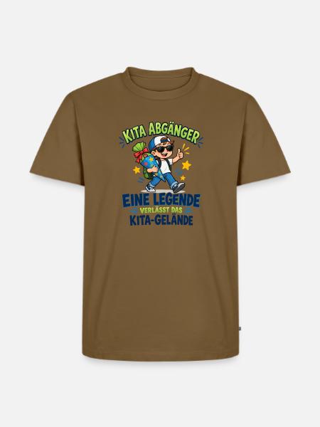 Kita Abgänger Legende - Männer Premium Bio T-Shirt - Nussbraun