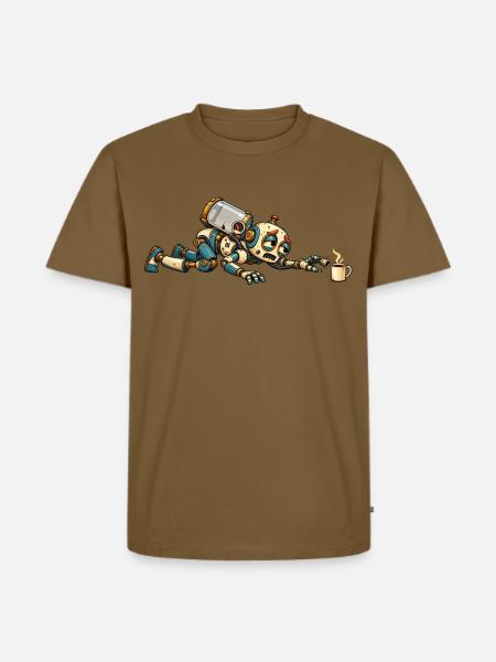 Reservekriecher – Ohne Kaffee kein Antrieb - Männer Premium Bio T-Shirt - Nussbraun