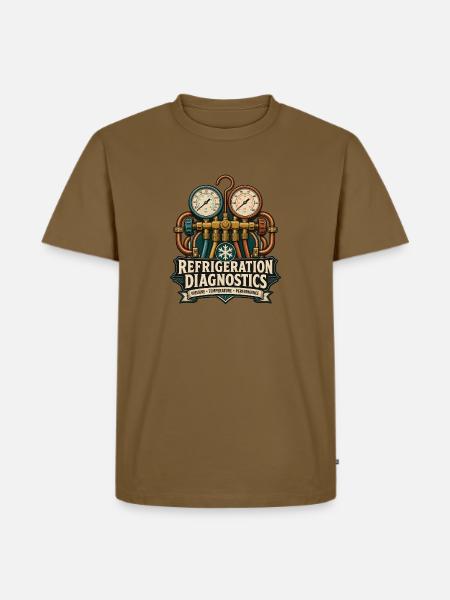 Refrigeration Diagnostics Klimaanlage - Männer Premium Bio T-Shirt - Nussbraun