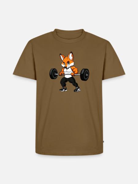 Fuchs Fitness - Männer Premium Bio T-Shirt - Nussbraun