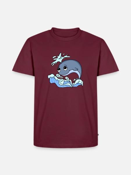 whale - Men's Premium Organic T-Shirt - burgundy