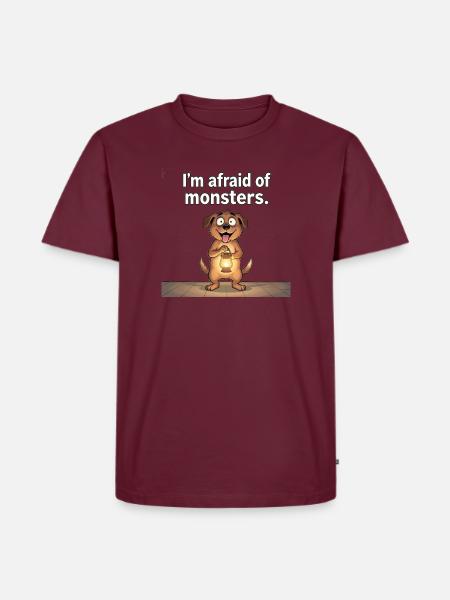 Tapferer Hund gegen Monster - Männer Premium Bio T-Shirt - Burgunderrot