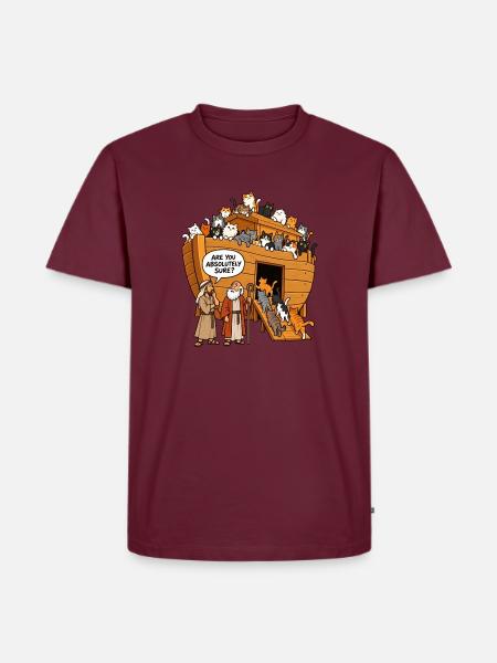 Katzenarche Noahs Arche - Männer Premium Bio T-Shirt - Burgunderrot