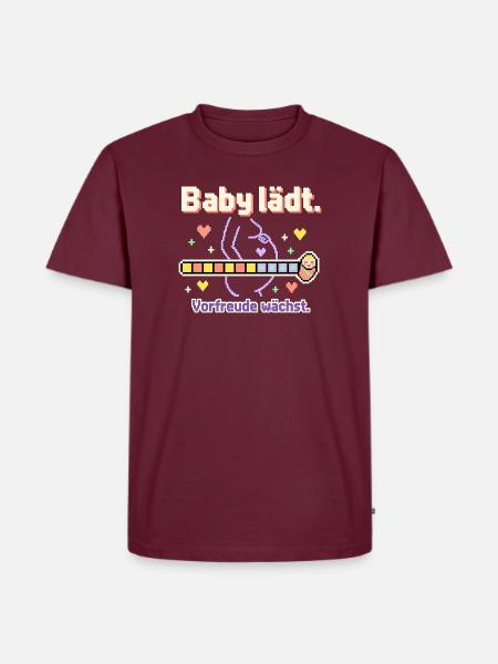 Baby Loading Schwangerschaft werdende Mama - Männer Premium Bio T-Shirt - Burgunderrot