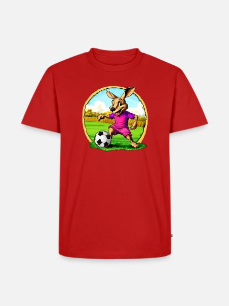 Fussball Kängurus - Männer Premium Bio T-Shirt - Rot