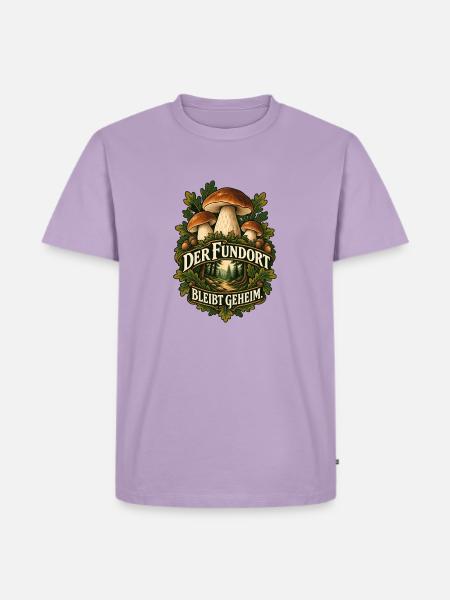 Fundort bleibt geheim Pilzwald - Männer Premium Bio T-Shirt - Lavendel