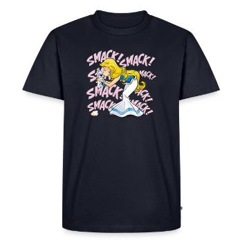 Asterix & Obelix - Falbala mit Idefix - Männer Premium Bio T-Shirt - Navy - Vorne - Nico (187cm)