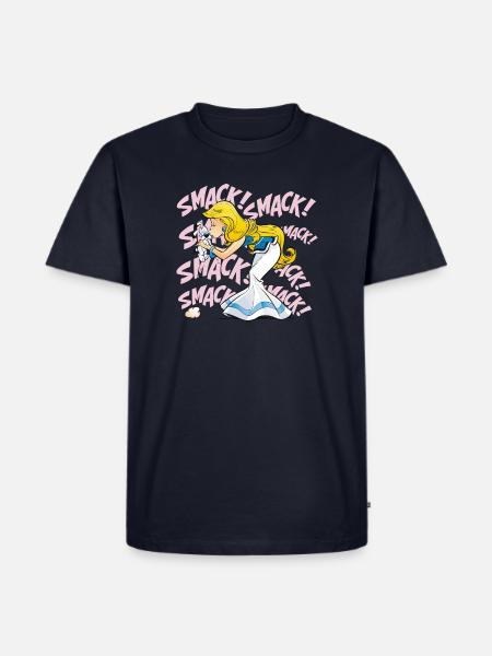 Asterix & Obelix - Falbala mit Idefix - Männer Premium Bio T-Shirt - Navy