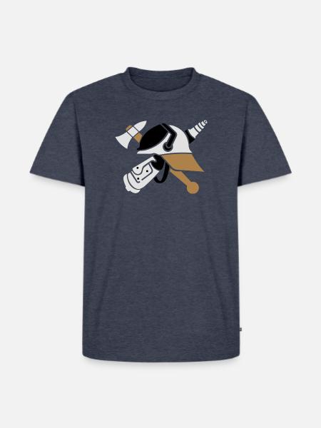 Feuerwehr Logo 3farbig - Männer Premium Bio T-Shirt - Jeansblau 