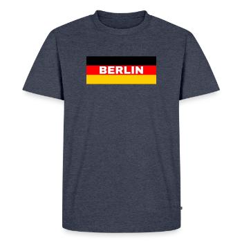 La ville de Berlin sous pavillon allemand - T-shirt Premium bio Homme - bleu jeans  - Devant - Nico (187cm)