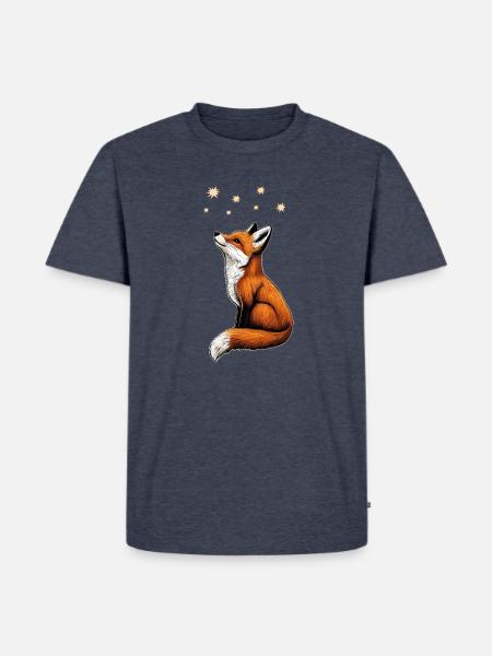 Fuchs Sterne - Männer Premium Bio T-Shirt - Jeansblau
