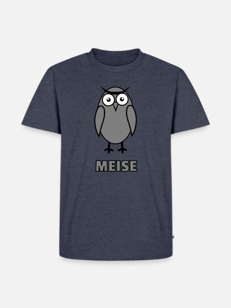 Meise - Männer Premium Bio T-Shirt - Jeansblau 