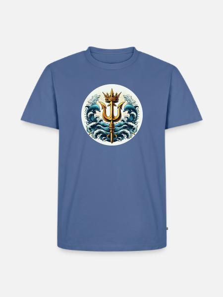 Trident Symbol - Men's Premium Organic T-Shirt - stone blue
