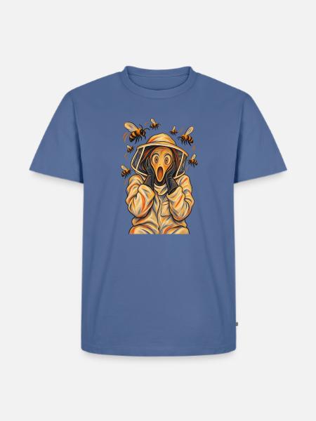 Der Schrei des Imkers - Männer Premium Bio T-Shirt - Taubenblau