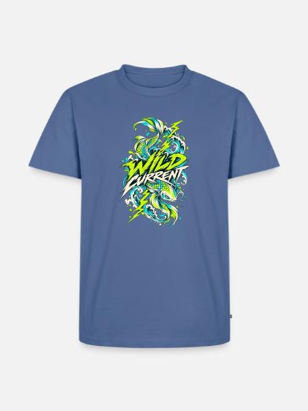 Wilder Current Drachenwelle - Männer Premium Bio T-Shirt - Taubenblau