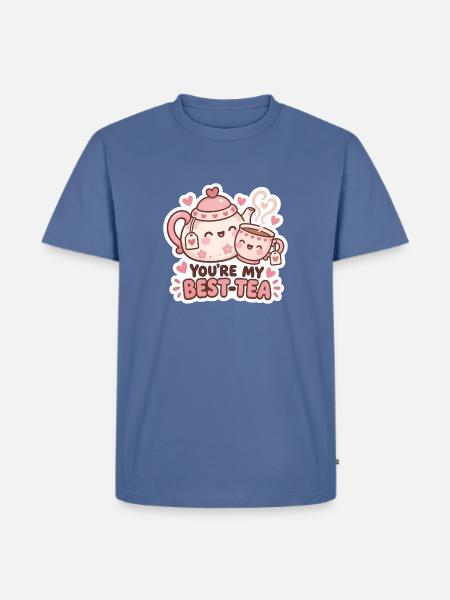 Best-Tea Freundschaft Teekannen-Duo - Männer Premium Bio T-Shirt - Taubenblau