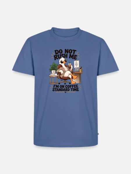 Kaffeezeit Büro Entschleunigung - Männer Premium Bio T-Shirt - Taubenblau