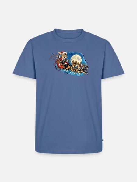 Punk-Mondnacht-Hasen-Schlittenzug - Männer Premium Bio T-Shirt - Taubenblau