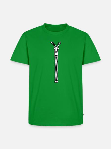 Zipper - Männer Premium Bio T-Shirt - Grün