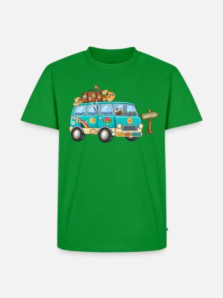 70er Camper Wohnmobil - Männer Premium Bio T-Shirt - Grün