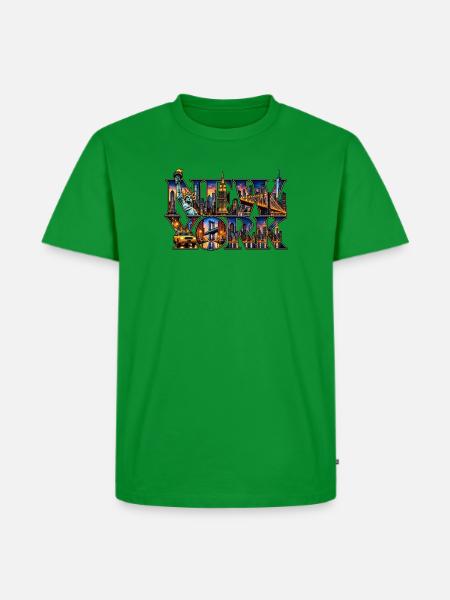New York Skyline Collage - Männer Premium Bio T-Shirt - Grün