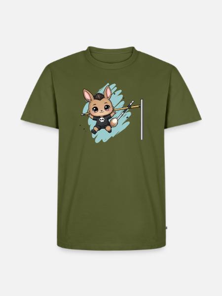 Punk-Kaninchen Sprungkunst - Männer Premium Bio T-Shirt - Khaki