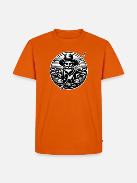 Angler Logo - Men's Premium Organic T-Shirt - orange