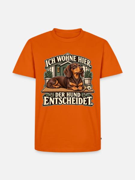 Der Dackel entscheidet - Männer Premium Bio T-Shirt - Orange 