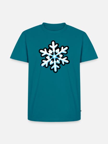 Klarblaue Schneeflocke Farbexplosion - Männer Premium Bio T-Shirt - Petrol