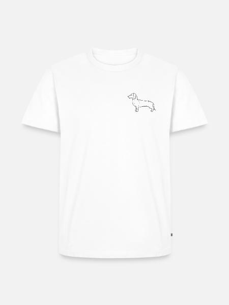 Dackel – Minimalistisches Hunde-Design - Männer Premium Bio T-Shirt - Weiß