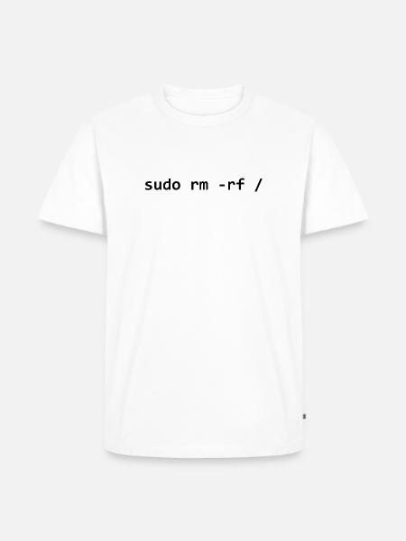 sudo rm rf - Männer Premium Bio T-Shirt - Weiß