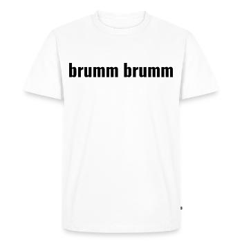 hum hum - Men's Premium Organic T-Shirt - white - Front - Nico (187cm)