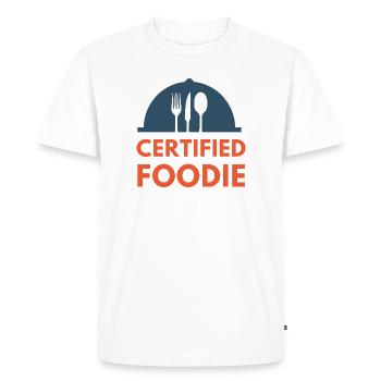 Food Lover Food Foodie certifié - T-shirt Premium bio Homme - blanc - Devant - Nico (187cm)