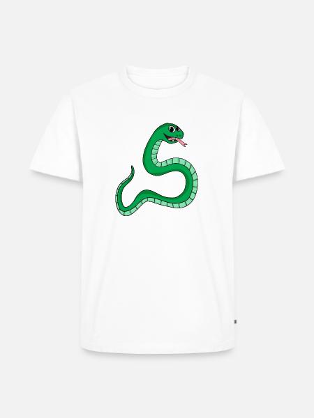 Schlange - Männer Premium Bio T-Shirt - Weiß