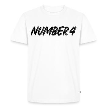 Number 4 - four - fourth - fourth - 4 - number 4 - Men's Premium Organic T-Shirt - white - Front - Nico (187cm)