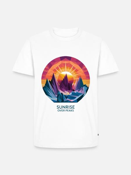 Sunrise Over Peaks - Men's Premium Organic T-Shirt - white