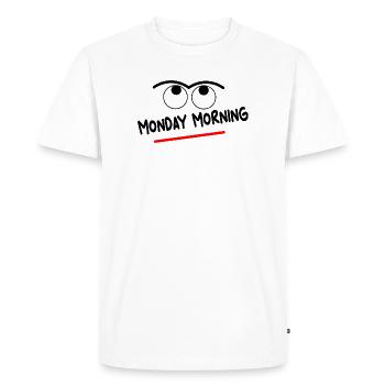 Monday - Männer Premium Bio T-Shirt - Weiß - Vorne - Nico (187cm)