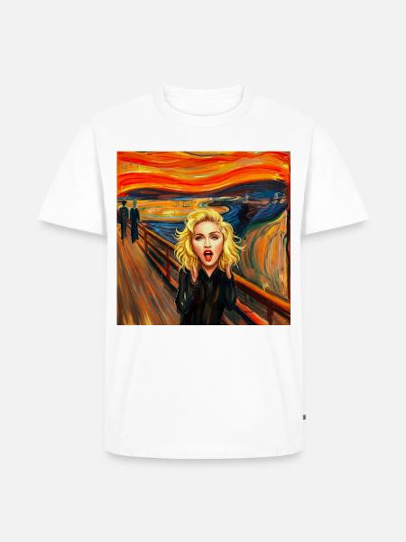 Madonnas Schrei - Männer Premium Bio T-Shirt - Weiß