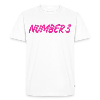 Number 3 - three - third - third - 3 - number 3 - Men's Premium Organic T-Shirt - white - Front - Nico (187cm)