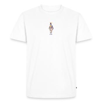 Zebra bunt 3-farbig - Männer Premium Bio T-Shirt - Weiß - Vorne - Nico (187cm)