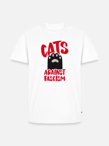 Cats against fascism - Männer Premium Bio T-Shirt - Weiß