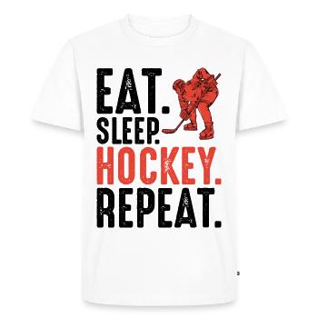 Red Hockey Player Silhouette - Men's Premium Organic T-Shirt - white - Front - Nico (187cm)