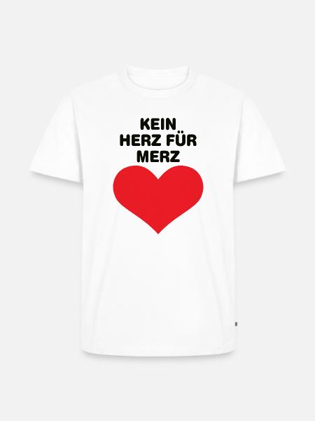 Kein Herz für Merz - Männer Premium Bio T-Shirt - Weiß